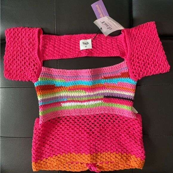 TACH PINK CROCHET TOP - Picture 5 of 9